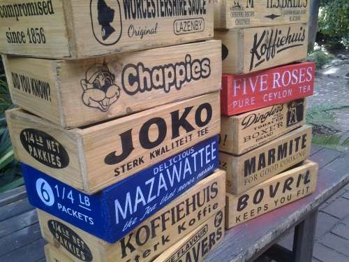 wooden advertising crates